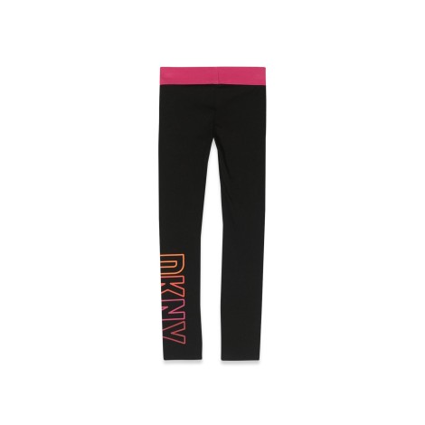 dkny contrasting band logo leggings