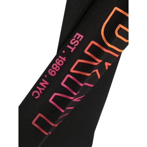 dkny contrasting band logo leggings