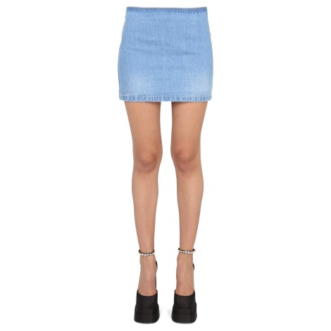 versace medusa denim miniskirt