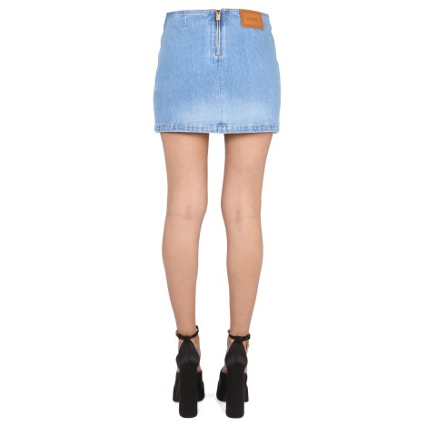 versace medusa denim miniskirt