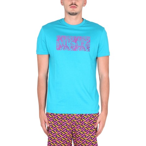 versace silhouette baroque flock t-shirt