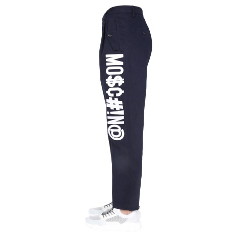 moschino symbols logo trousers