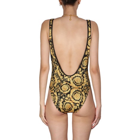 versace one piece swimsuit with baroque print