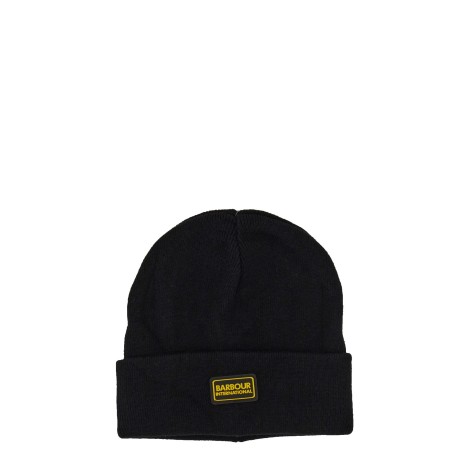 barbour beanie hat with logo