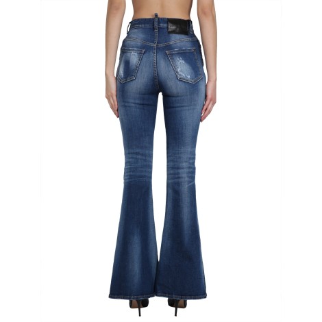 dsquared high rise flare jeans