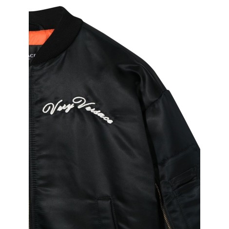 versace donatella embroidery bomber jacket