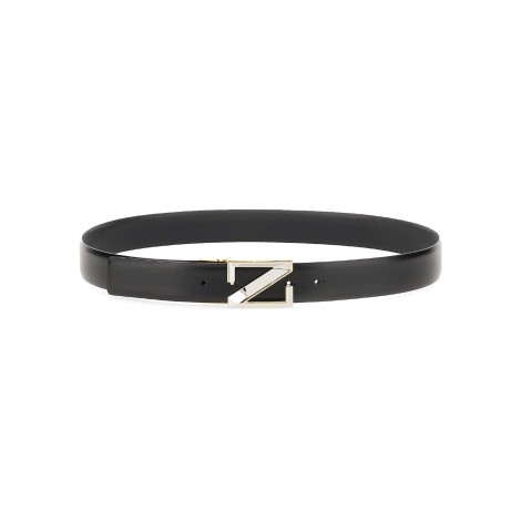 zegna leather belt