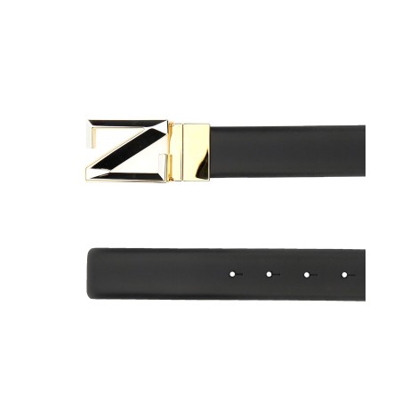 zegna leather belt