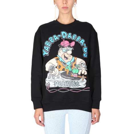 moschino flinstones print sweatshirt