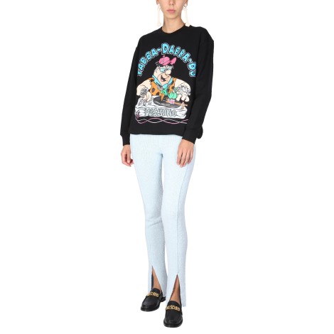 moschino flinstones print sweatshirt