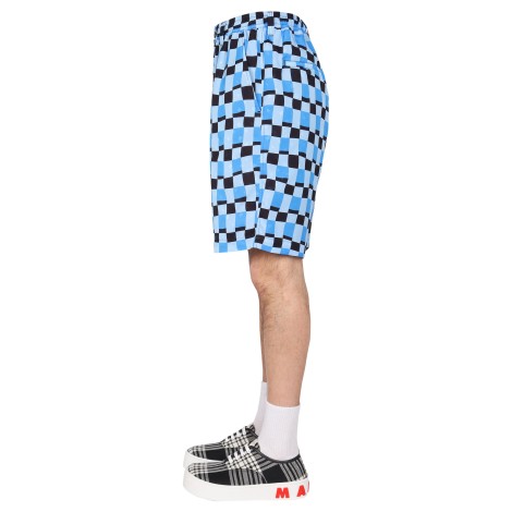 marni check print bermuda shorts 