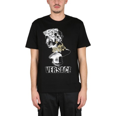 versace graphic t-shirt with logo