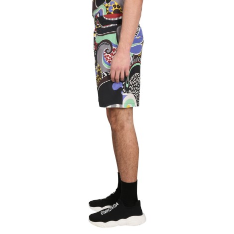 moschino psychedelic print bermuda shorts