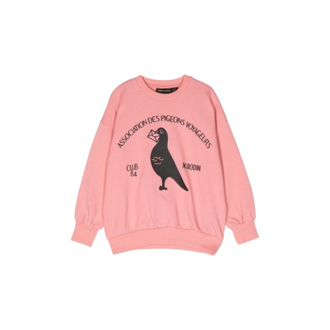 mini rodini pigeons chenille crewneck sweatshirt