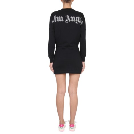 palm angels mini dress with logo