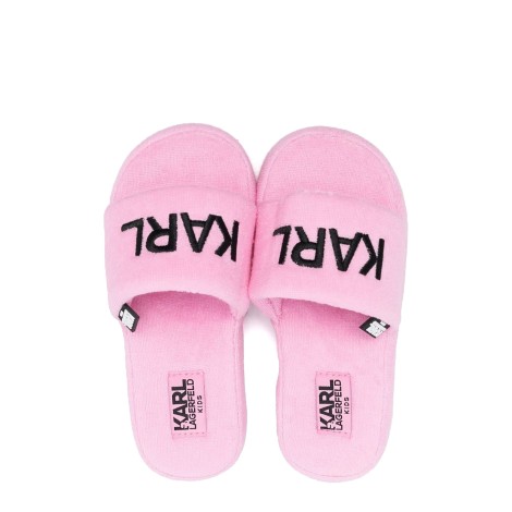 karl lagerfeld logo slippers