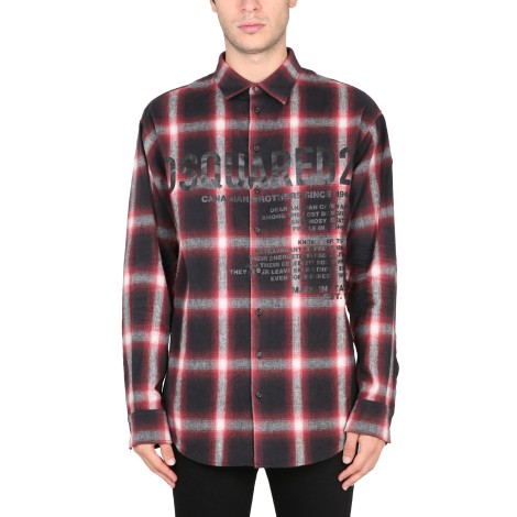 dsquared logo print shirt