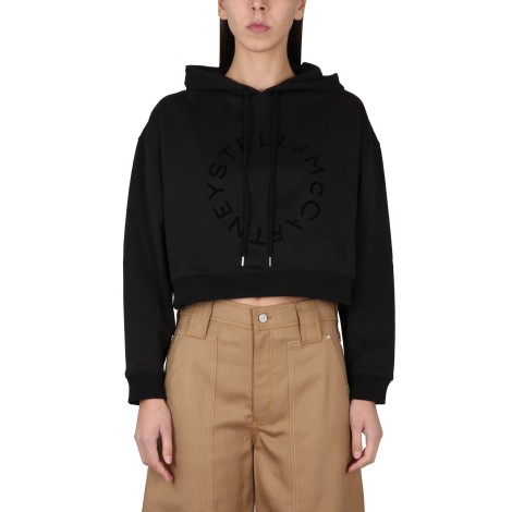 stella mccartney cropped sweatshirt with logo