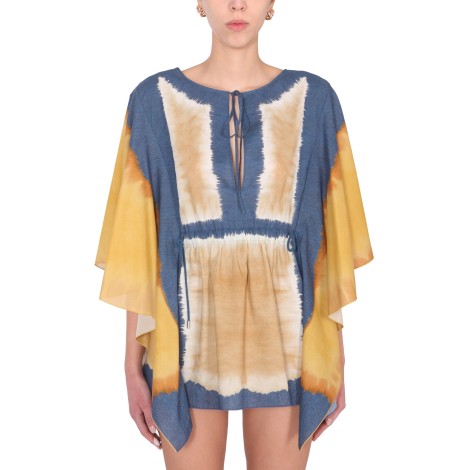 alberta ferretti tie dye print caftan