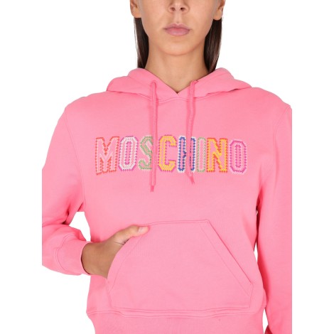 moschino logo crochet sweatshirt