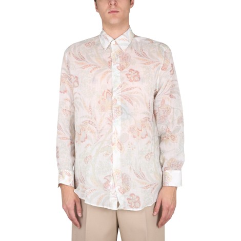 etro paisley and flower print shirt