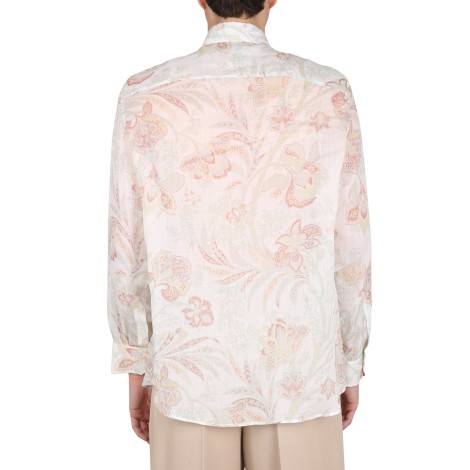 etro paisley and flower print shirt