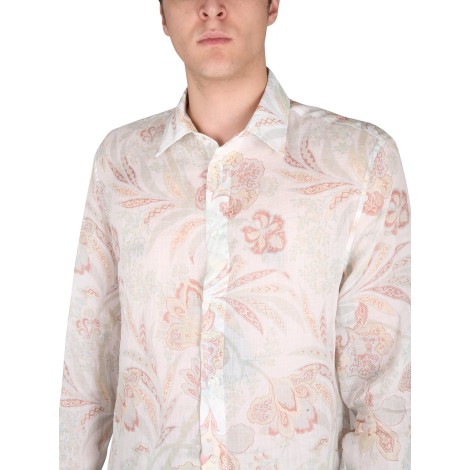 etro paisley and flower print shirt