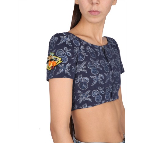 etro denim crop top