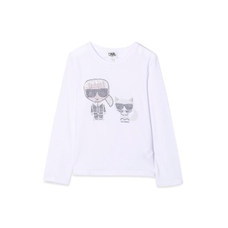 karl lagerfeld t-shirt karl & choupette con strass