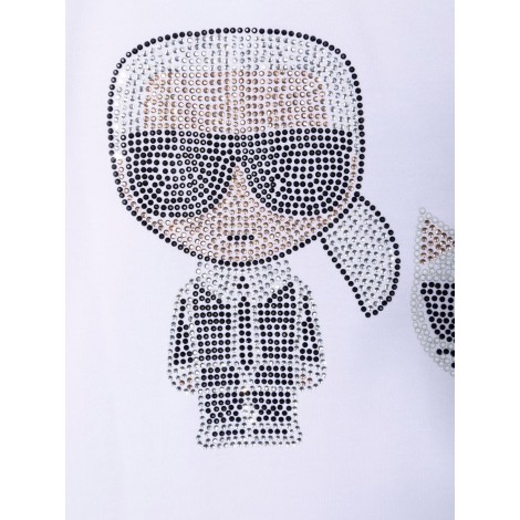 karl lagerfeld t-shirt karl & choupette con strass