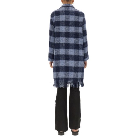 woolrich check print coat