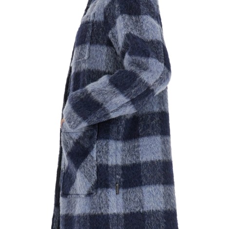 woolrich check print coat