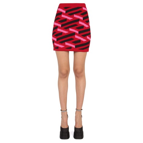 versace la greca knit skirt