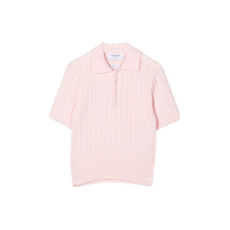 thom browne short sleeve baby cable polo