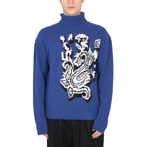 etro inlaid jacquard turtleneck sweater