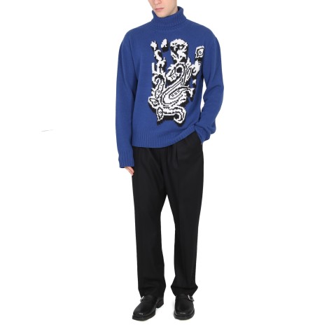 etro inlaid jacquard turtleneck sweater