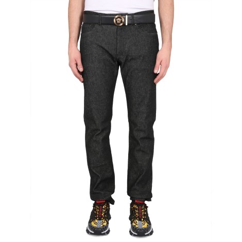 versace medusa studded jeans