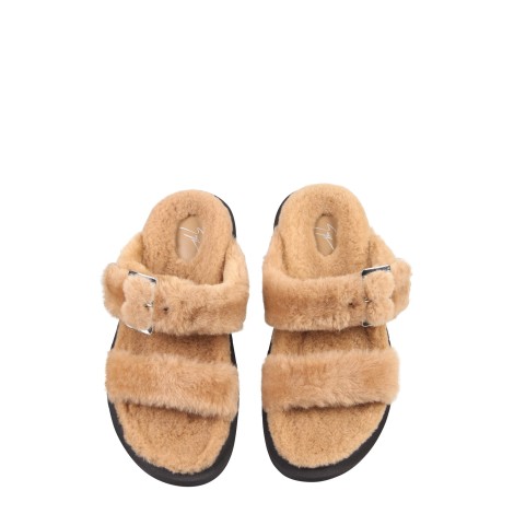 giuseppe zanotti shearling sandals