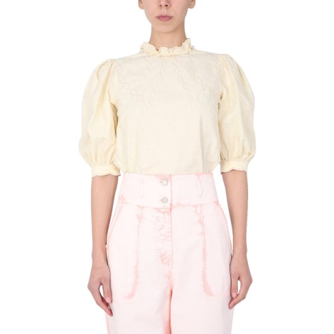 alberta ferretti top with puff sleeve