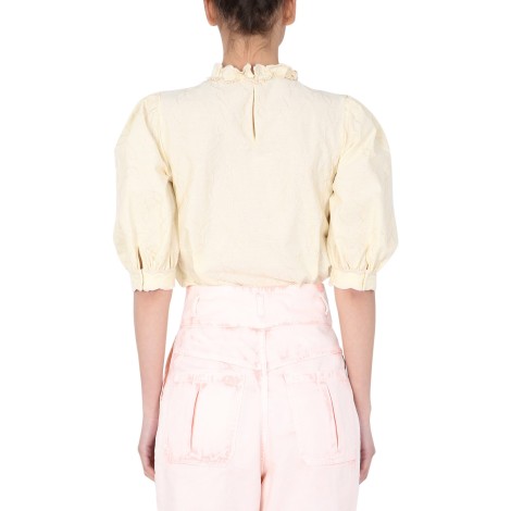 alberta ferretti top with puff sleeve