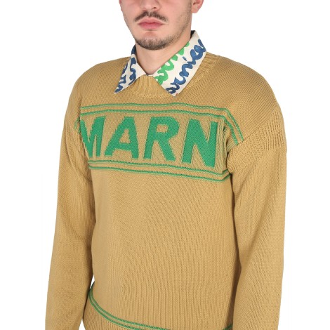 marni knit sweatshirt with logo