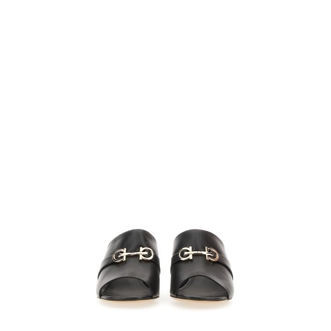 ferragamo slide sandal with gancini ornament