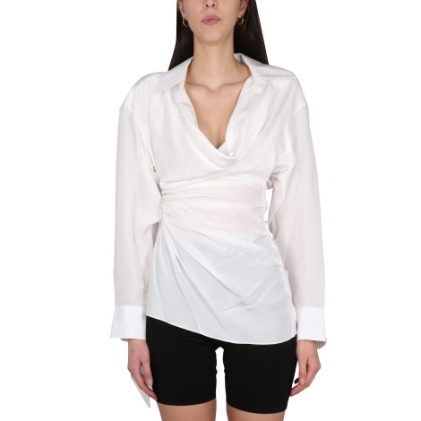 alexander wang shirt with draped neckline