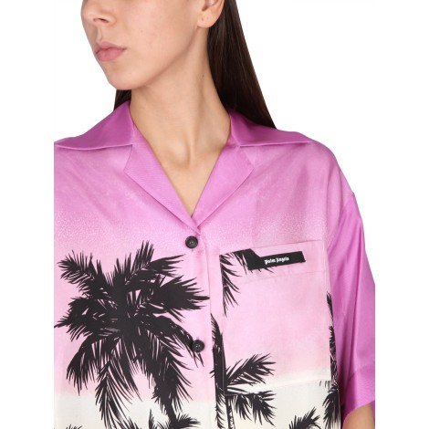 palm angels sunset print shirt