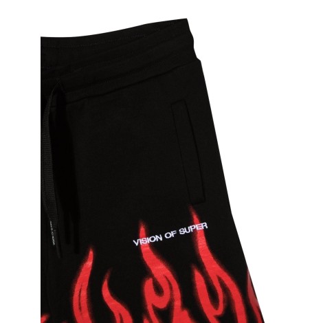 vision of super black shorts kids with red spray flames