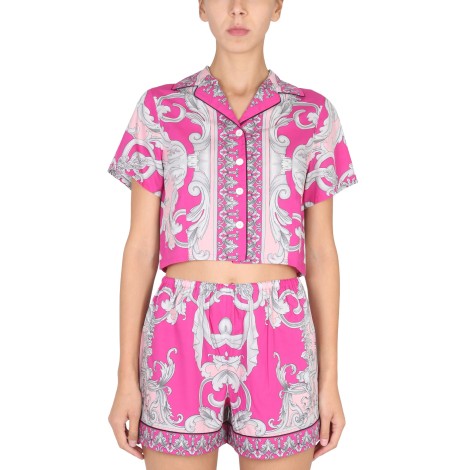 versace silver baroque pajama top