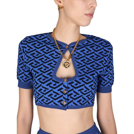 versace cut-out short cardigan 