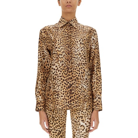 roberto cavalli ocelot print shirt