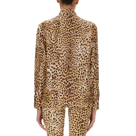 roberto cavalli ocelot print shirt