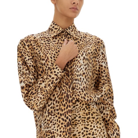 roberto cavalli ocelot print shirt